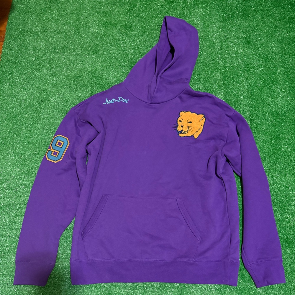 Converse x just don Purple Hoodie with Orange Accent
